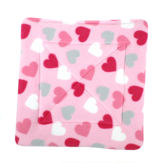 Large Pastel Hearts Square Pee Pad With Pink Bottom