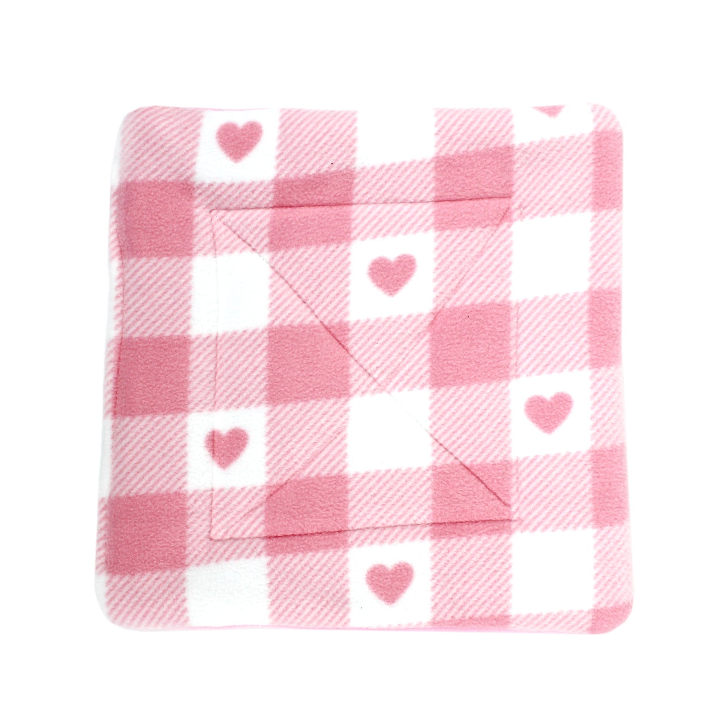 Large Pink Gingham Heart Pattern Pee Pad for Guinea Pigs