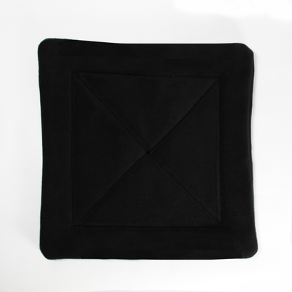Large Black Square Guinea Pig Pee Pad, overhead view of the pee mat without a guinea pig