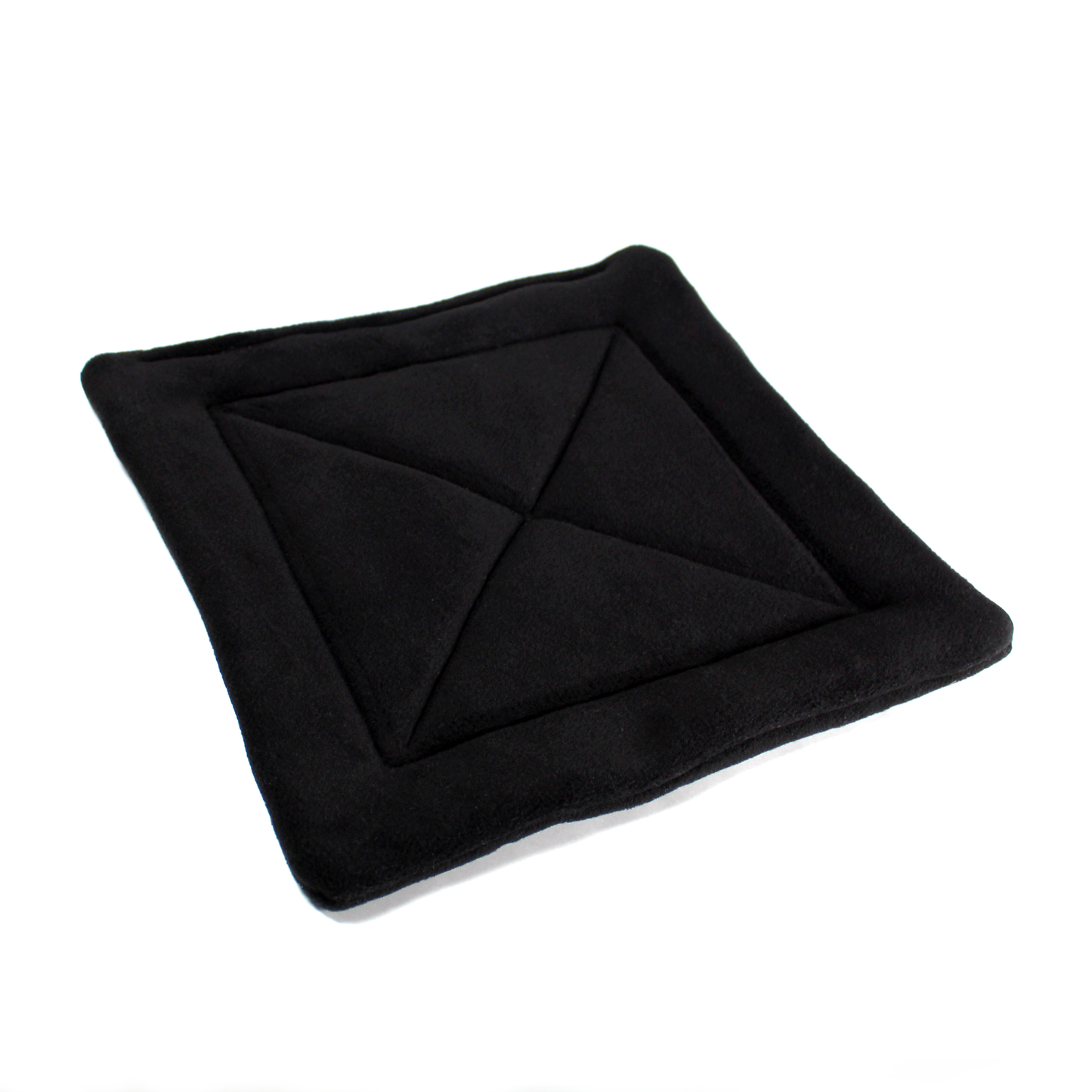 Large Black Square Guinea Pig Pee Pad, front view of the wee wee pad showing the shape
