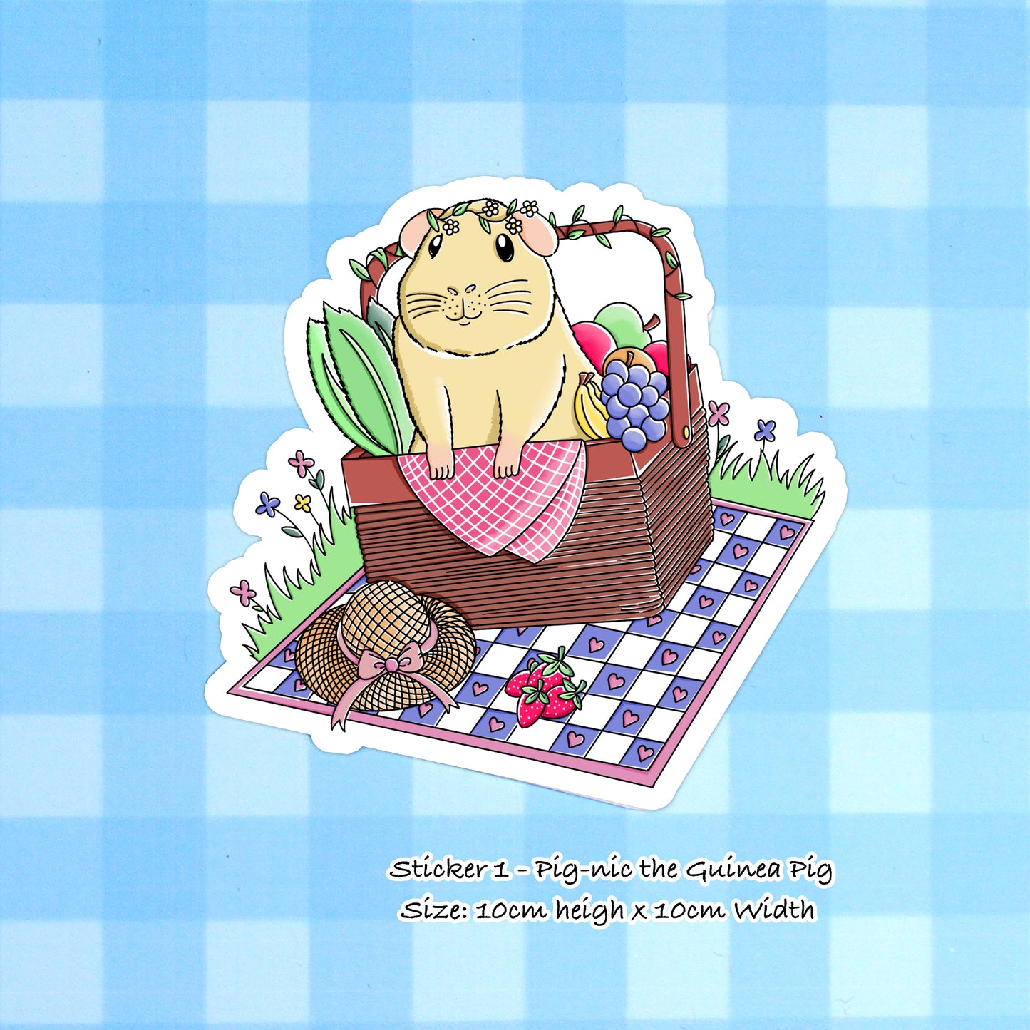 Large Cottagecore Guinea Pig Sticker Pack