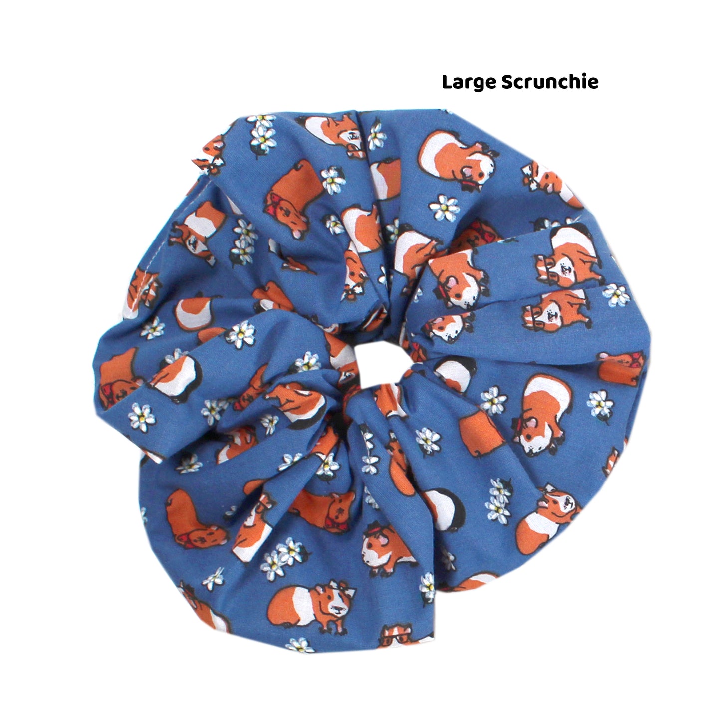 Navy Blue Guinea Pig Hair Scrunchie - Large Or Regular Scrunchie