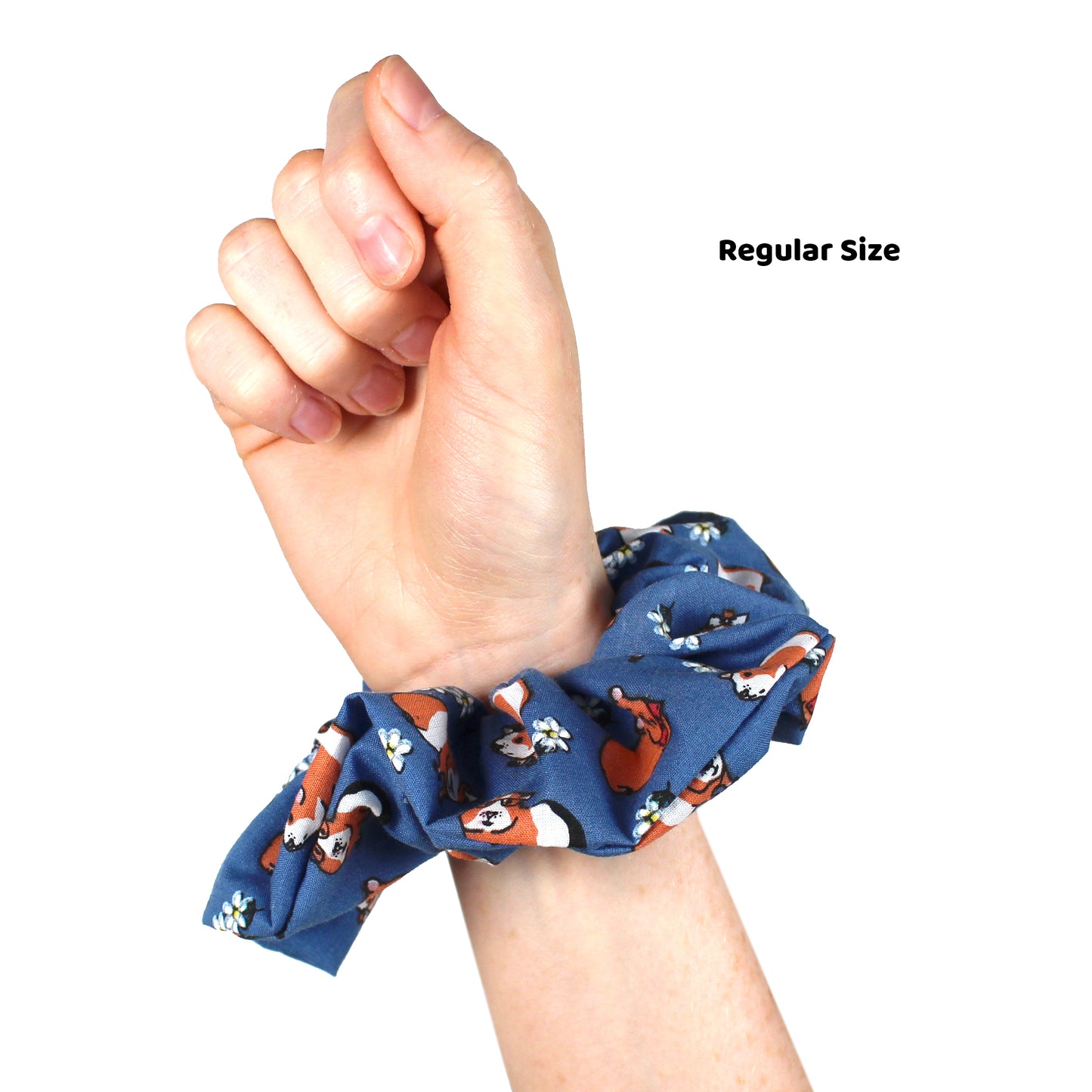 Navy Blue Guinea Pig Hair Scrunchie - Large Or Regular Scrunchie