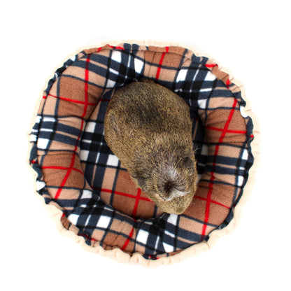 Beige Nova Checked Doughnut Bed