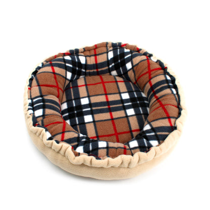 Beige Nova Checked Doughnut Bed