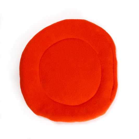 Pair Of Round Orange Guinea Pig Pee Pads for Cuddle Cups, showing a single pee mat so you can see the details 
