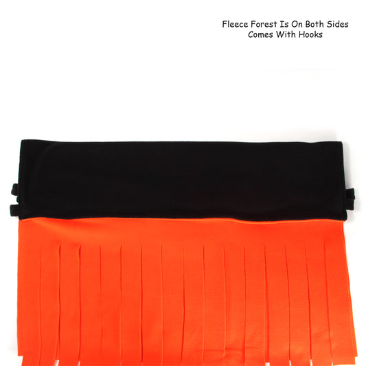 Orange and Black Large Fleece Forest, showing the black top and the orange fleece curtains of the curtain hammock