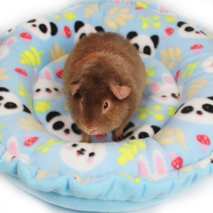 Blue Panda & Rabbit Doughnut Bed