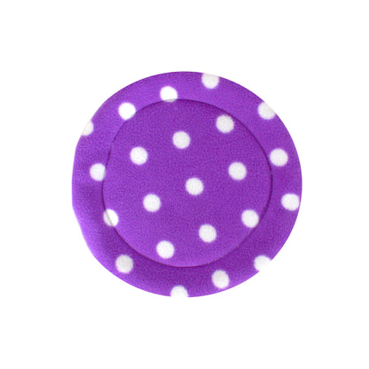 Pair Of Purple Polka Dot Circle Pee Pads, single view of the pee pad for guinea pigs