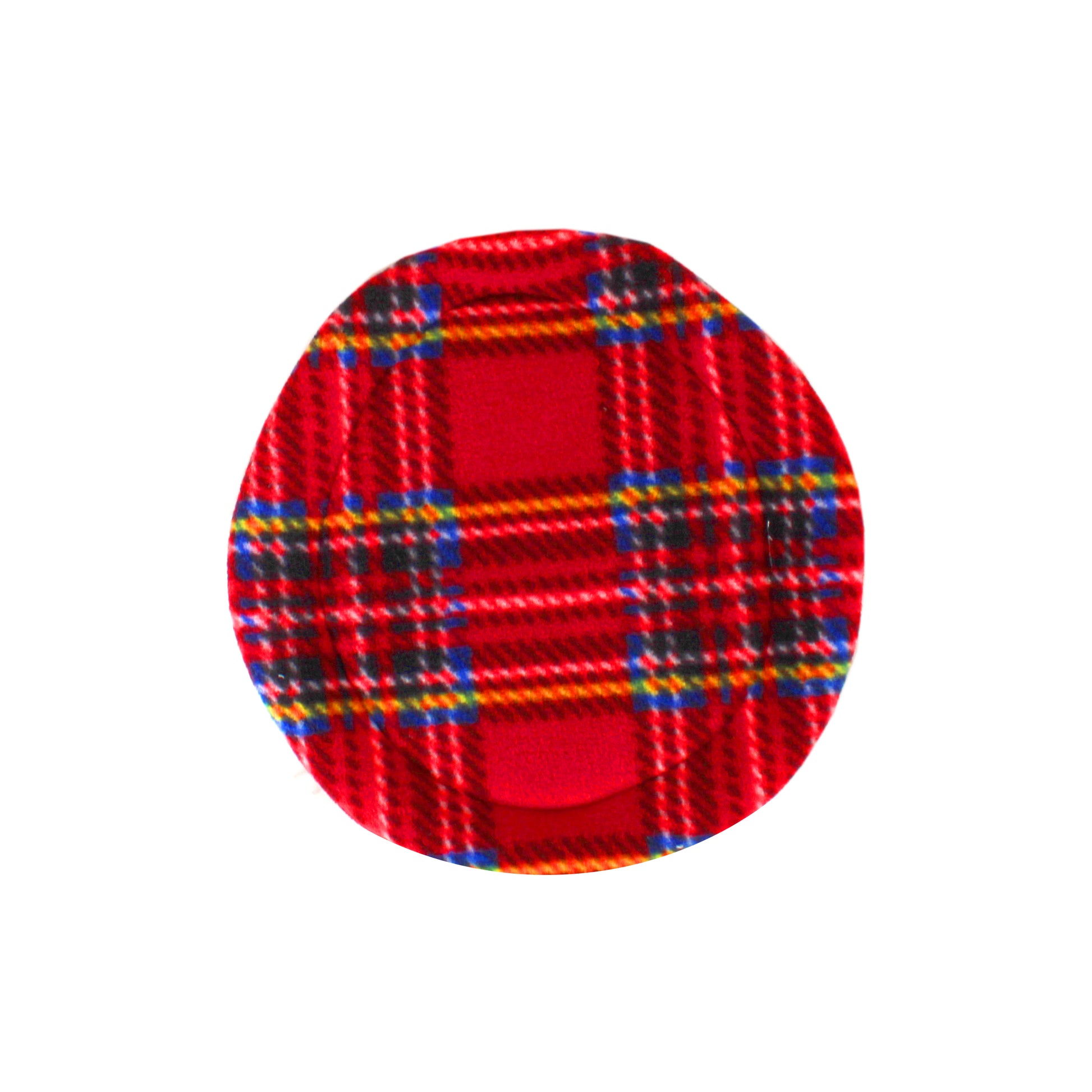 Pair Of Red Tartan Round Pee Pads, single view of the wee wee pads for guinea pigs