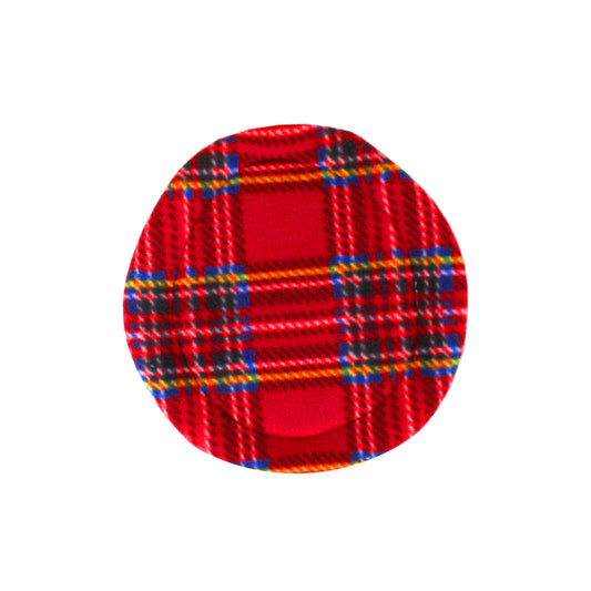 Pair Of Red Tartan Round Pee Pads, single view of the wee wee pads for guinea pigs
