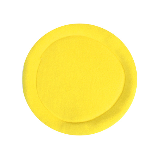 Pair Of Yellow Round Fleece Pee Pads, single view of the guinea pig pee pad