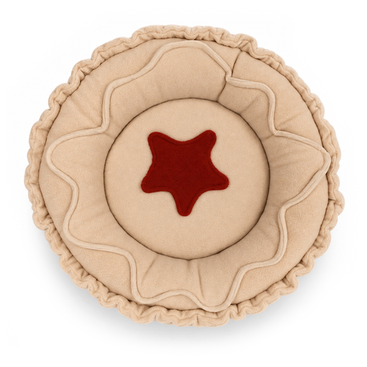 Mince Pie guinea pig doughnut bed with red mince filling centre