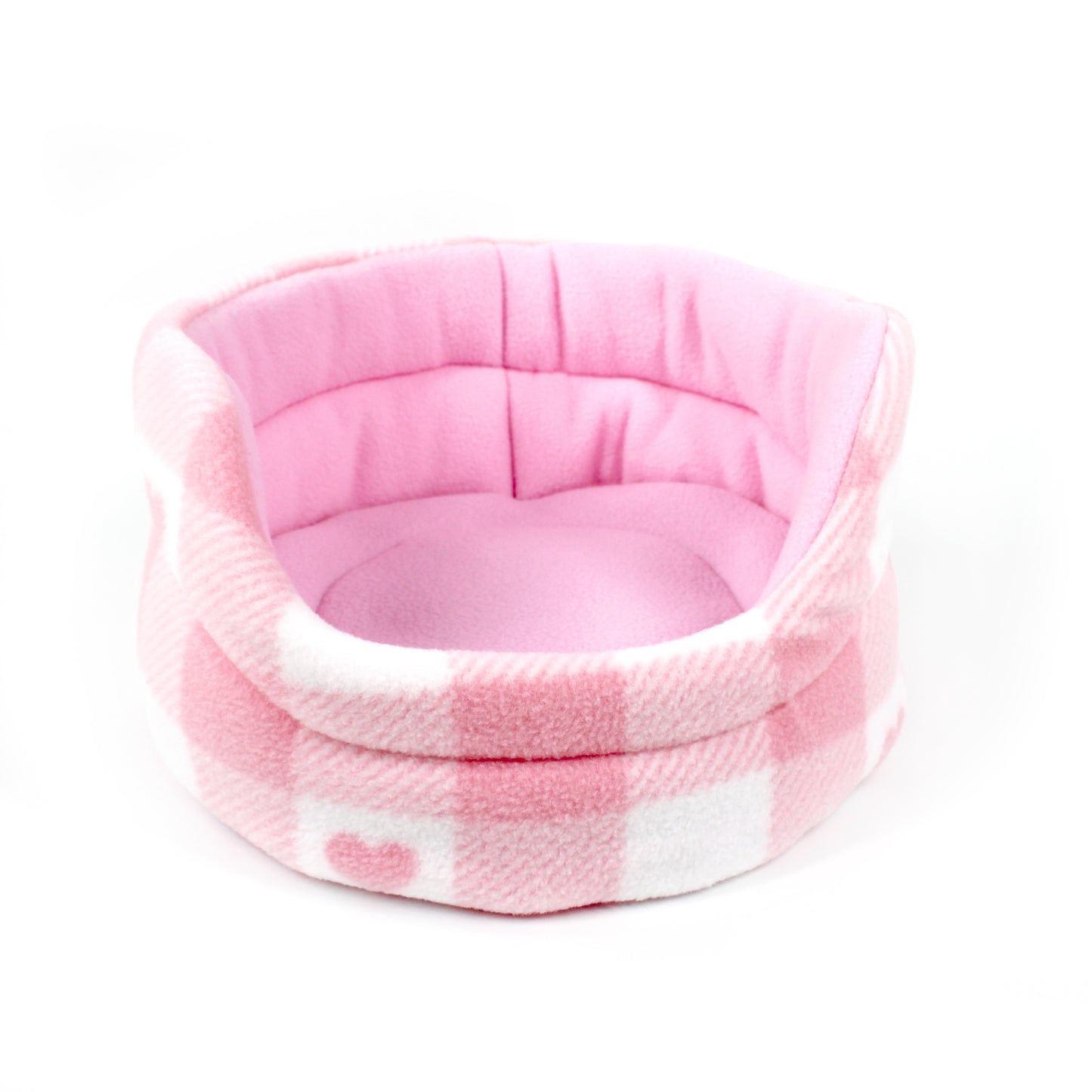Pink Gingham Hearts Cuddle Cup Bed