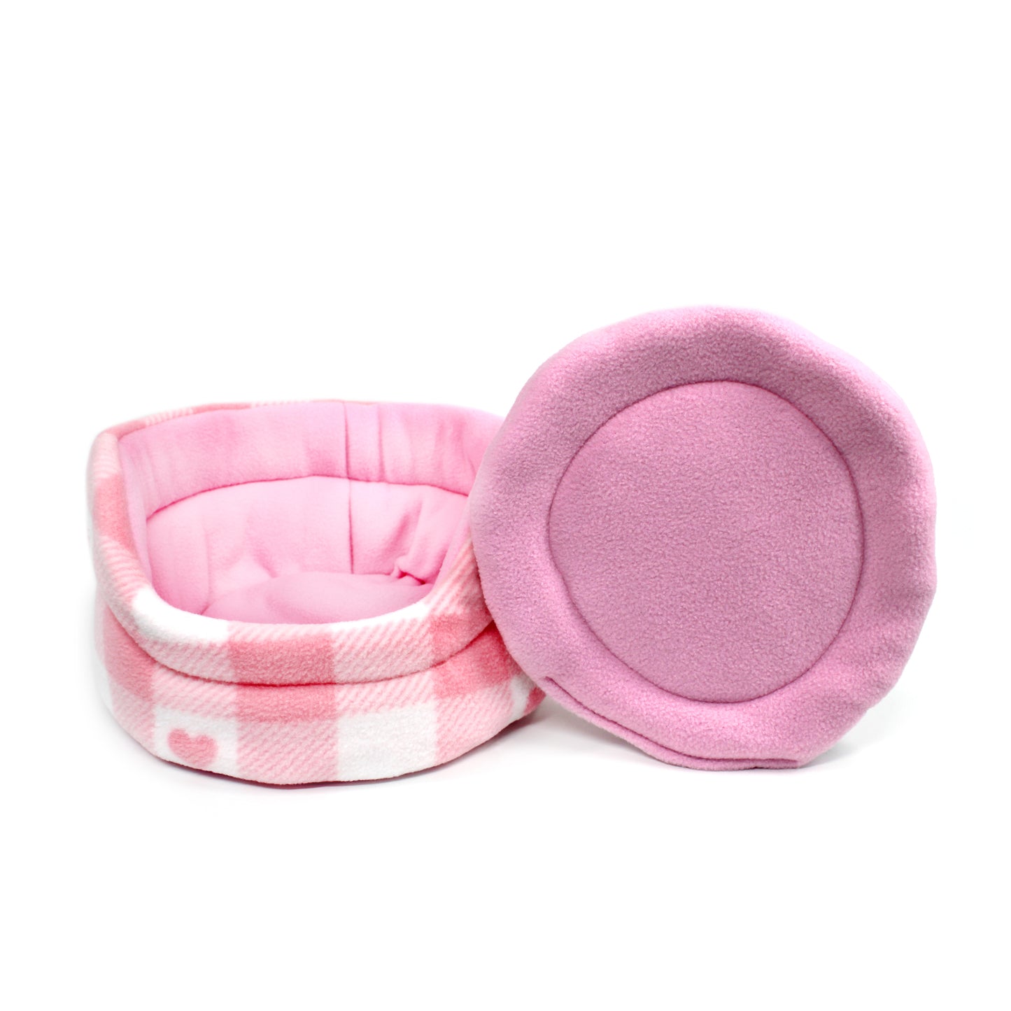 Pink Gingham Hearts Cuddle Cup Bed