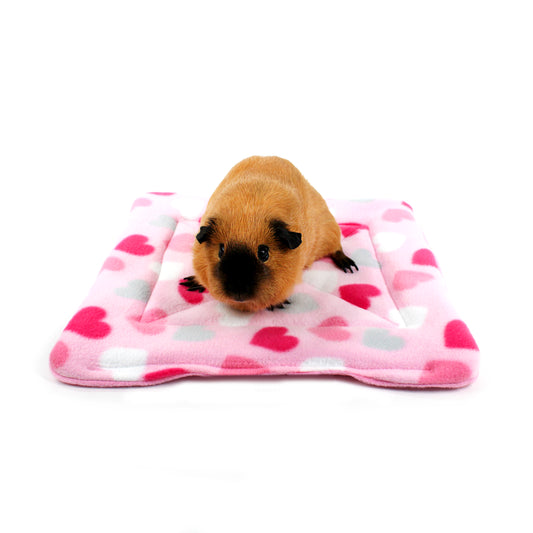 Large Pastel Hearts Square Pee Pad With Pink Bottom