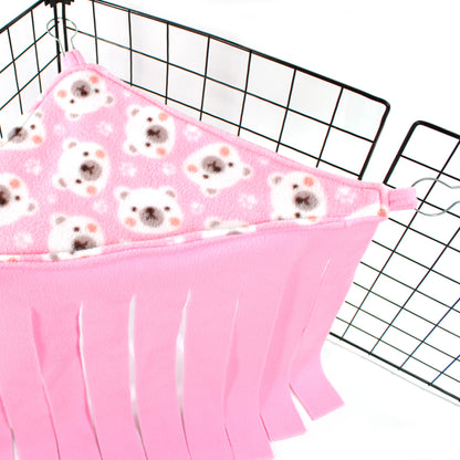 Pink Polar Bear Corner Fleece Forest
