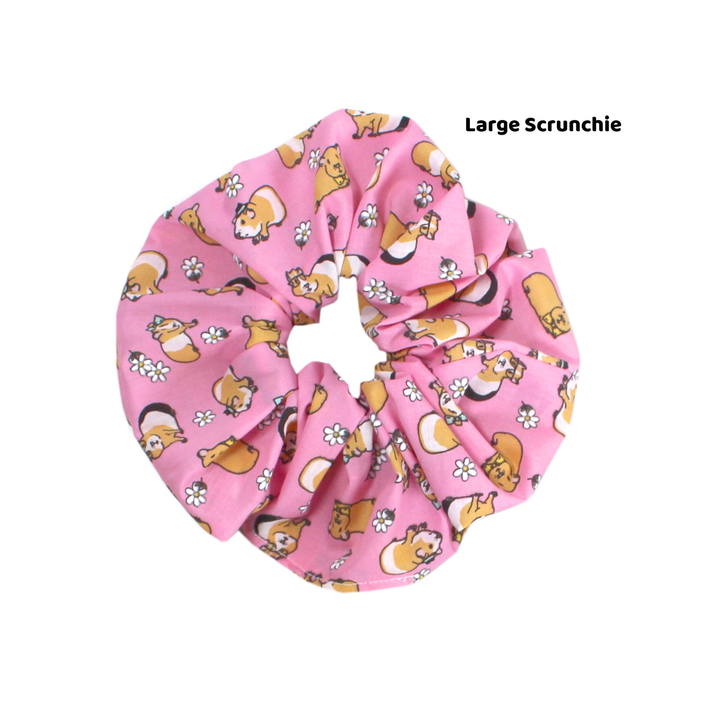 Pink Guinea Pig Hair Scrunchie - Large Or Regular Scrunchie
