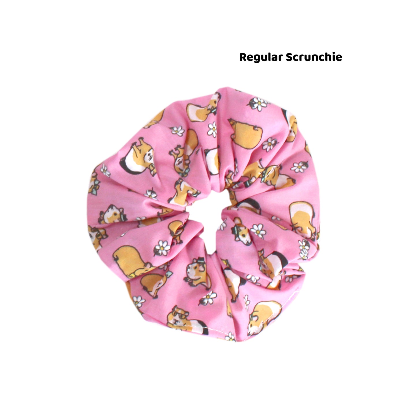 Pink Guinea Pig Hair Scrunchie - Large Or Regular Scrunchie