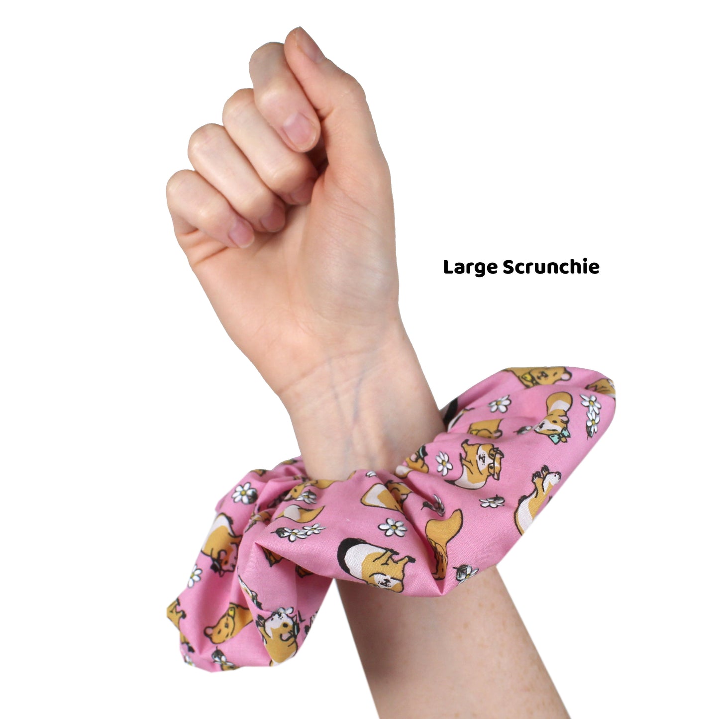Pink Guinea Pig Hair Scrunchie - Large Or Regular Scrunchie