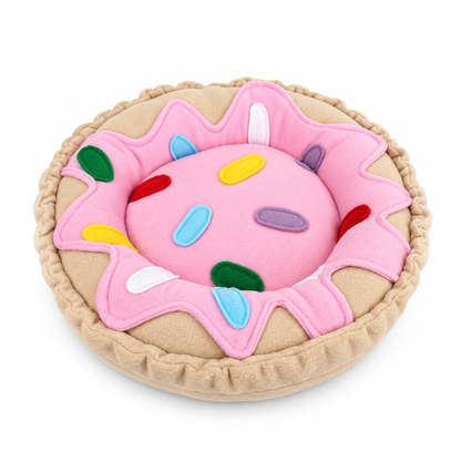 Pink Halloumi Tribute guinea pig doughnut bed with sprinkle details