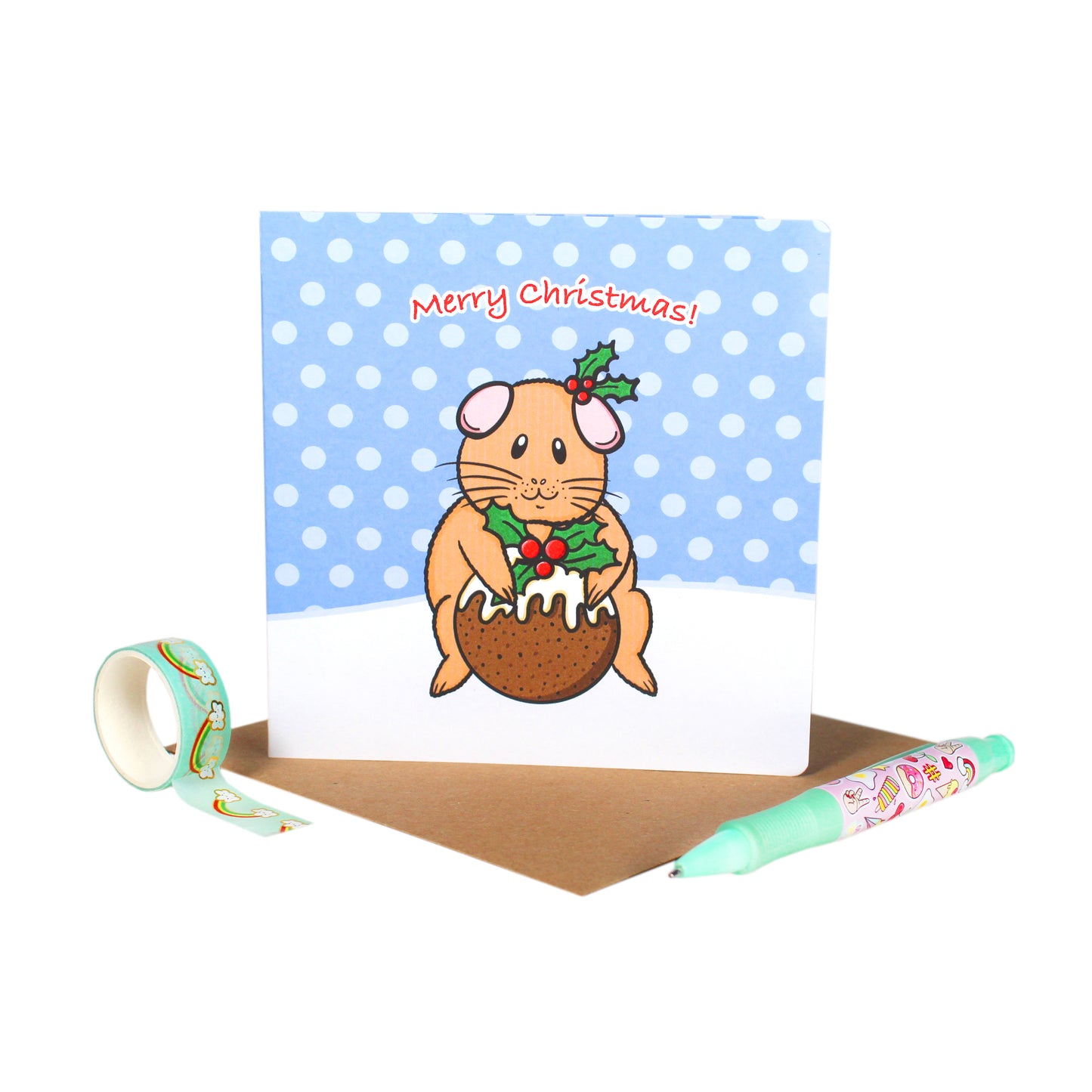 Pudding The Guinea Pig - Merry Christmas Card