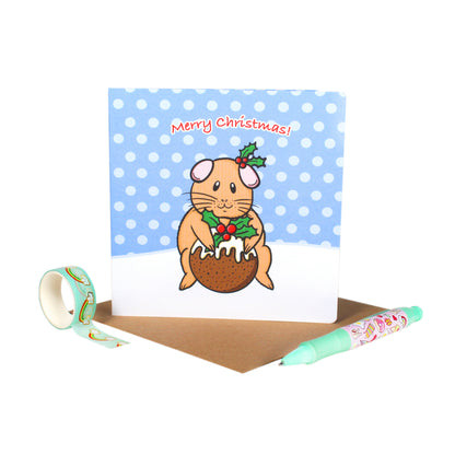 Pudding The Guinea Pig - Merry Christmas Card