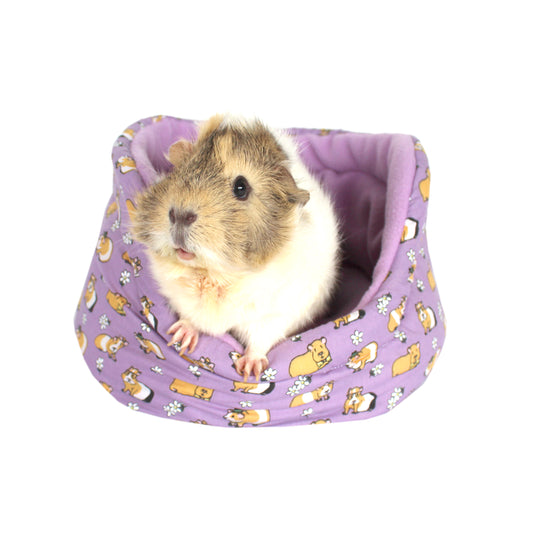 Purple Guinea Pig Pattern Cuddle Cup, another front view with guinea pig