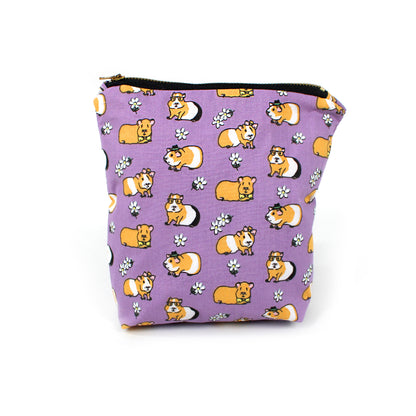 Purple Guinea Pig Quilted Accessory Bag