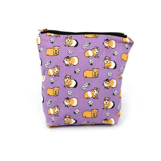 Purple Guinea Pig Quilted Accessory Bag