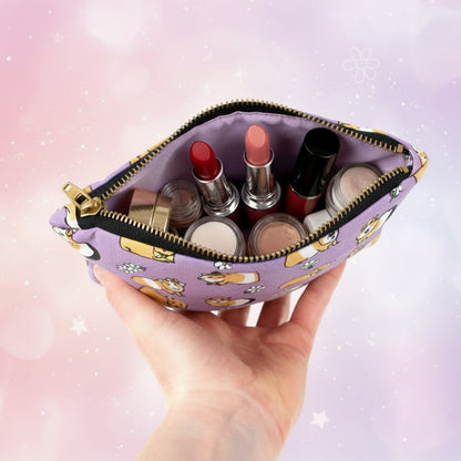 Purple Guinea Pig Quilted Accessory Bag