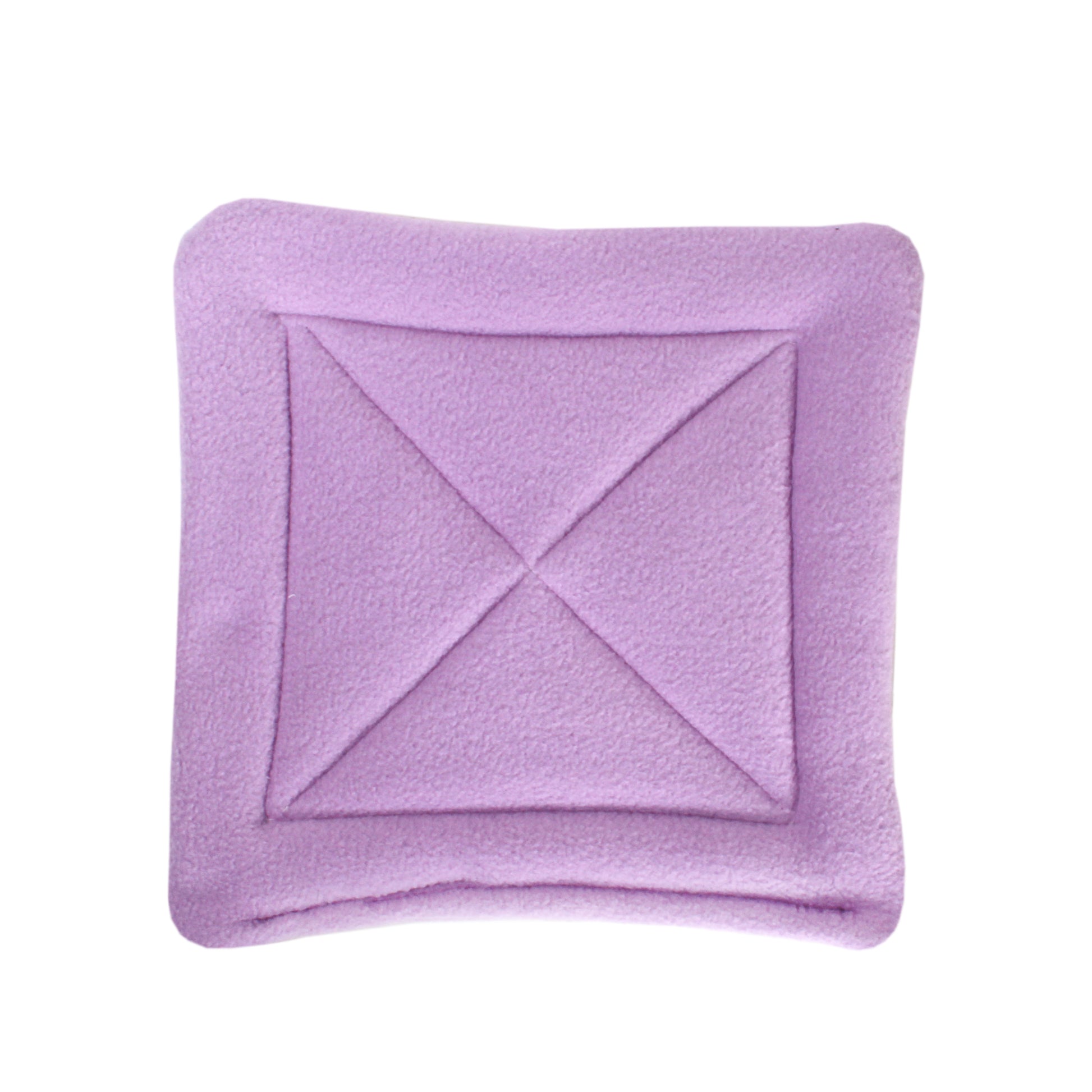 Purple Guinea Pig Pattern Hidey Hut, top view of the lilac pee pad