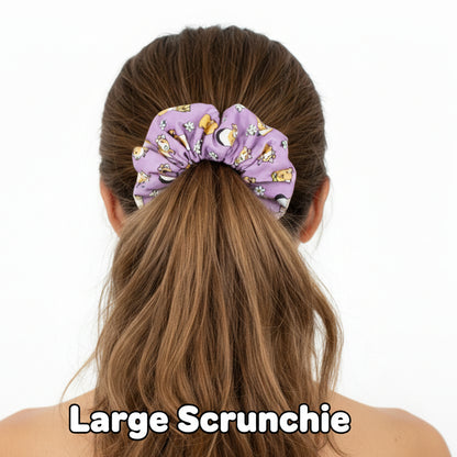 Purple Guinea Pig Hair Scrunchie - Large Or Regular Scrunchie
