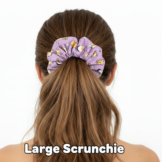 Purple Guinea Pig Hair Scrunchie - Large Or Regular Scrunchie