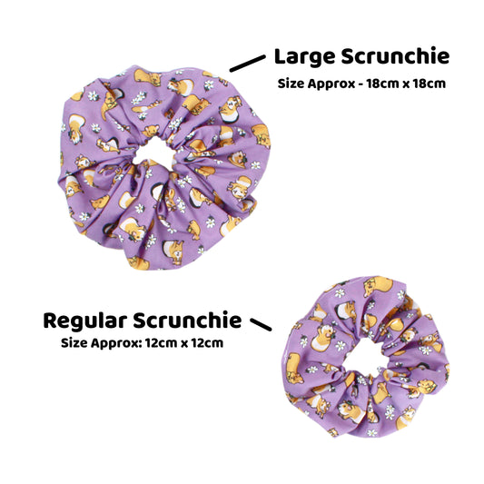 Purple Guinea Pig Hair Scrunchie - Large Or Regular Scrunchie