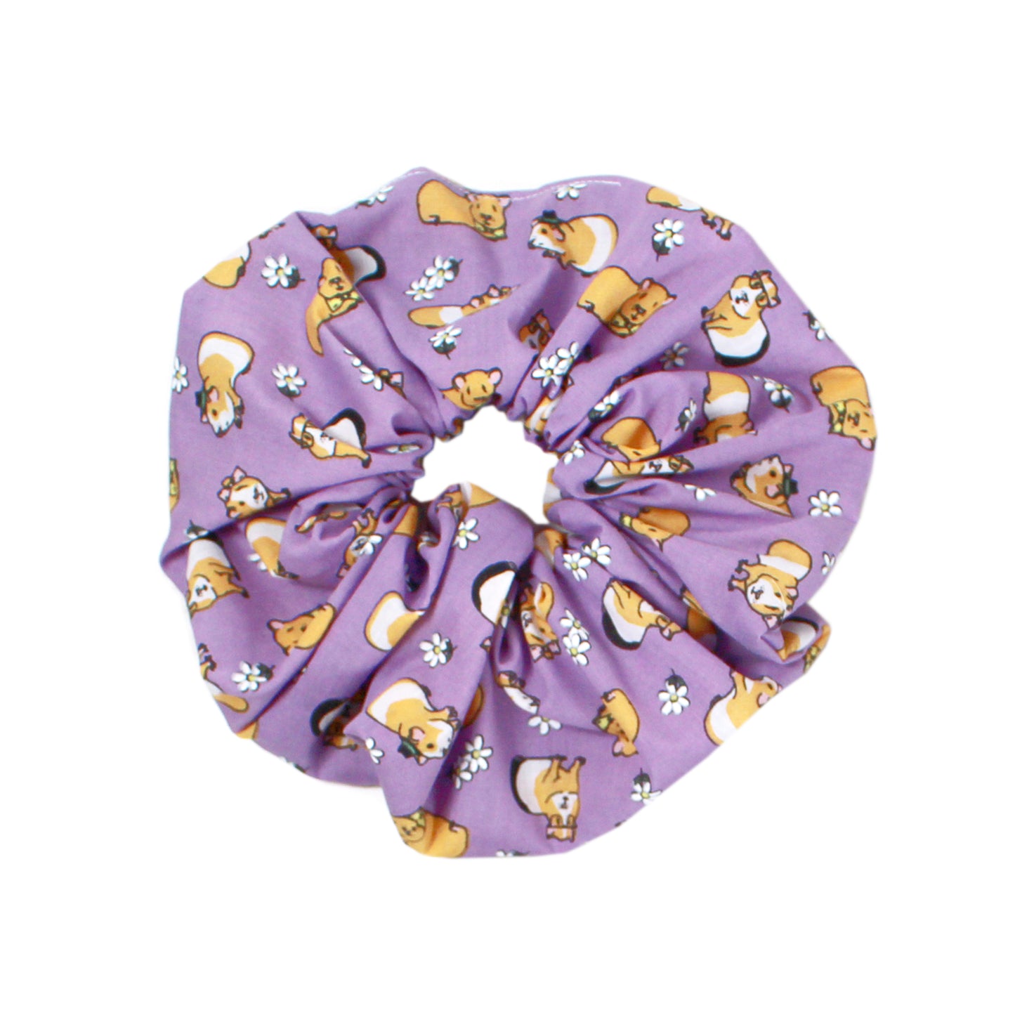Purple Guinea Pig Hair Scrunchie - Large Or Regular Scrunchie