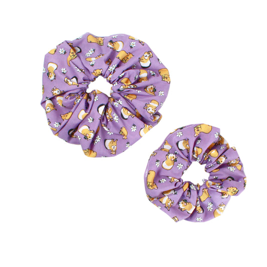 Purple Guinea Pig Hair Scrunchie - Large Or Regular Scrunchie