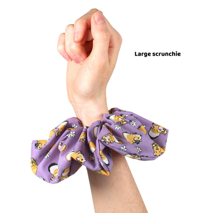 Purple Guinea Pig Hair Scrunchie - Large Or Regular Scrunchie