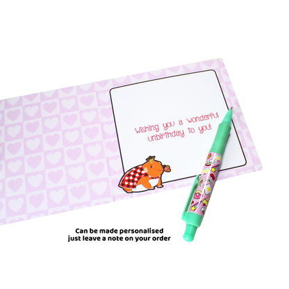 Queen Guinea Pig Birthday Card, inside view of the birthday wishes card