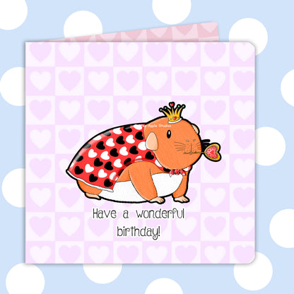 Queen Guinea Pig Birthday Card