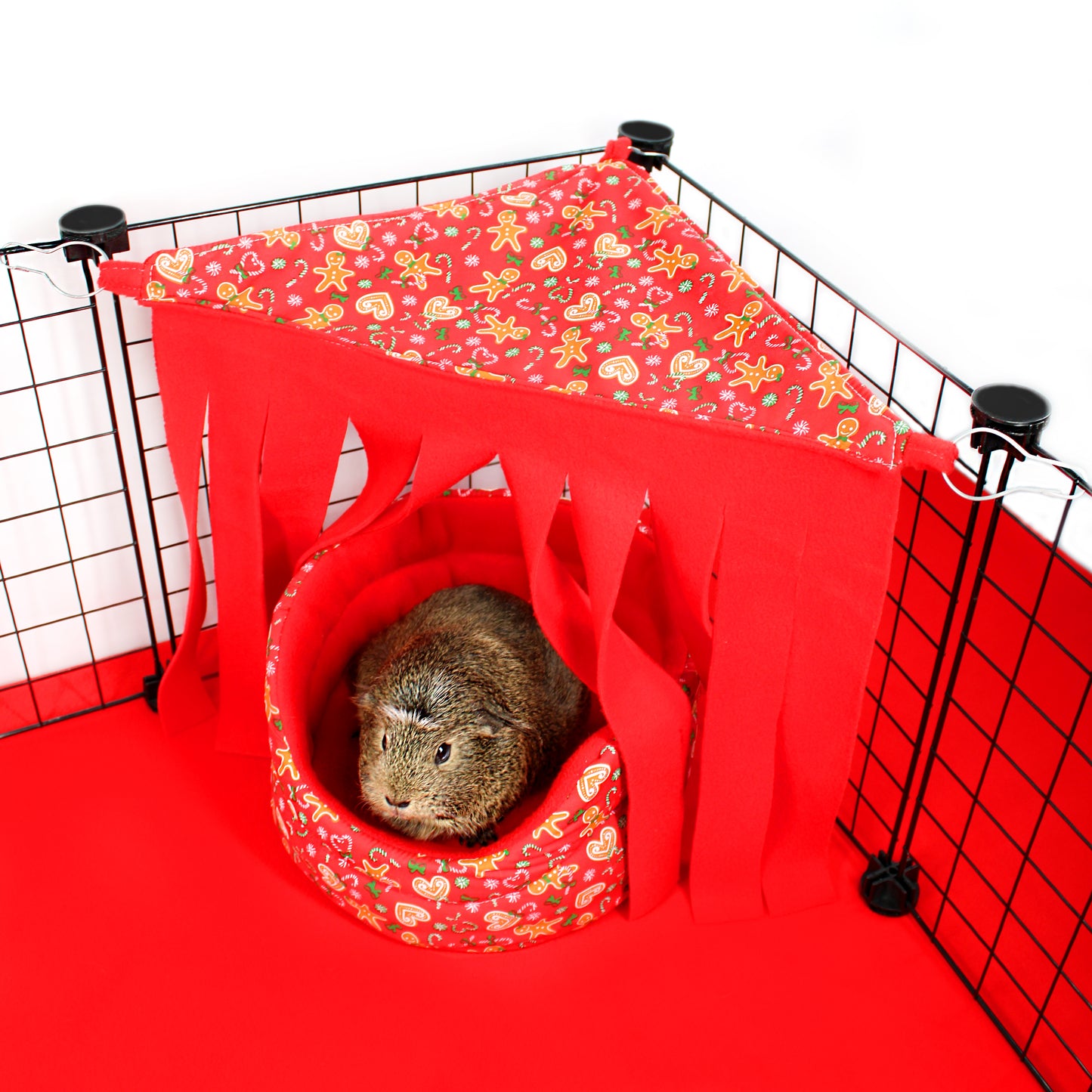 Red Gingerbread Corner Fleece Forest