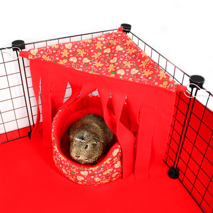 Red Gingerbread Corner Fleece Forest