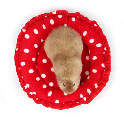 Red Polka Dot Doughnut Beds for Guinea Pigs