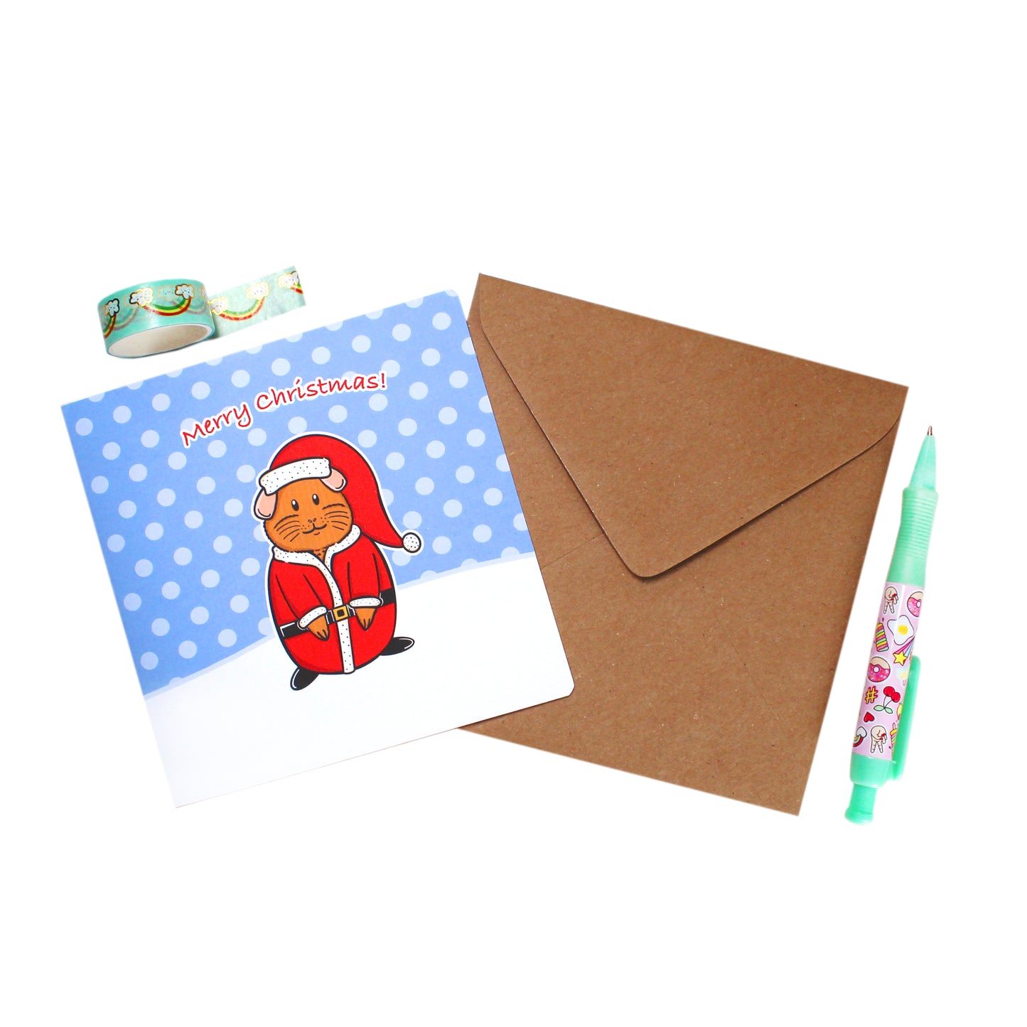 Santa Piggy - Guinea Pig Christmas Card