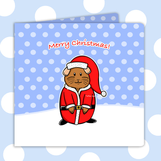 Santa Piggy - Guinea Pig Christmas Card