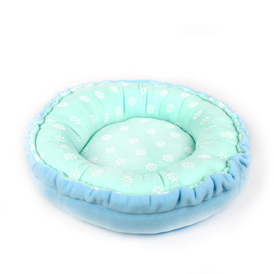 Mint Frost Snowflake Doughnut Bed for Guinea Pigs