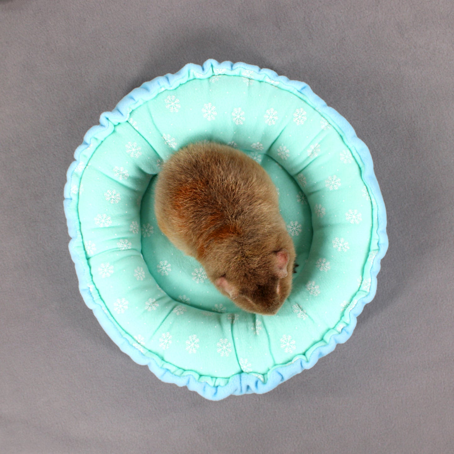 Mint Frost Snowflake Doughnut Bed for Guinea Pigs