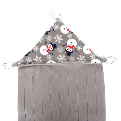Gray fabric with snowman pattern on a white background