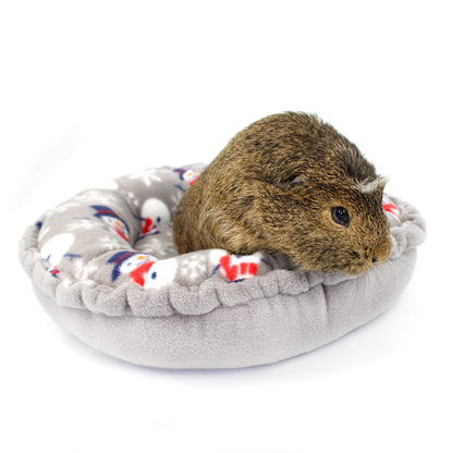 Grey Snowman Doughnut Bed for Small Animals