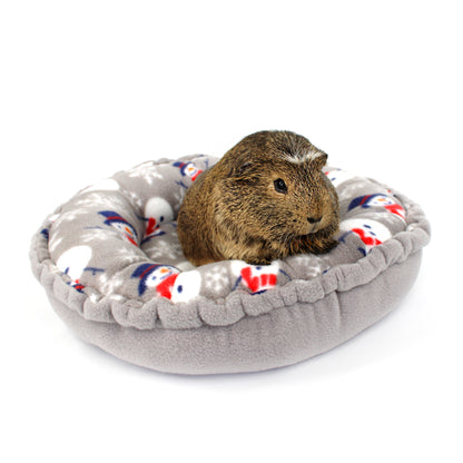 Grey Snowman Doughnut Bed for Small Animals
